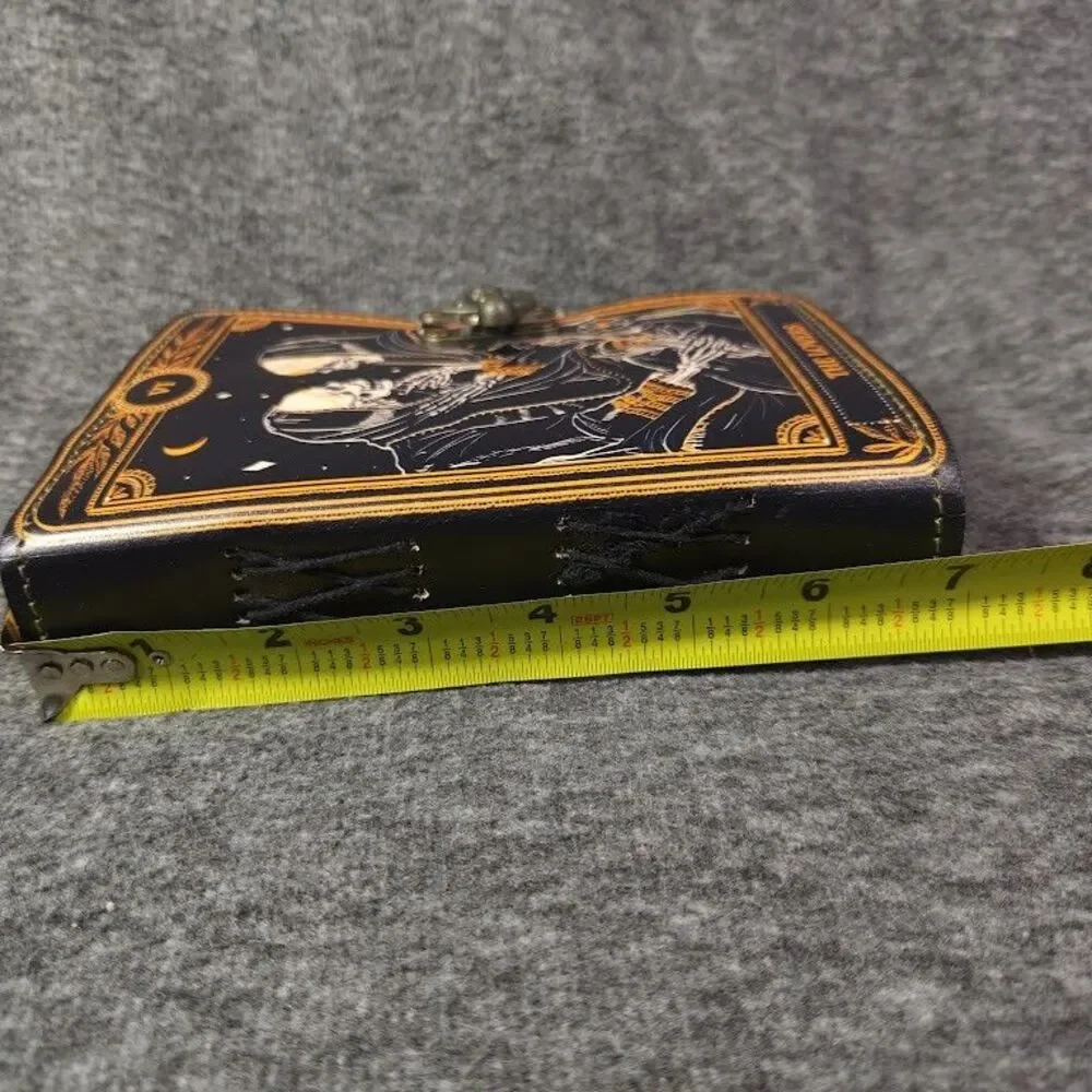 Book of Spells Leather Journal Deckle Edge Paper Skull Lover Antique Vintage
